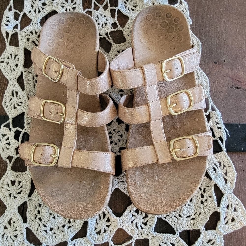 Vionic Misa Slide Sandals Rose Gold sz 9